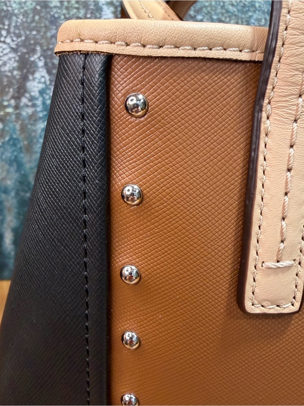 Coach 2014 Old Money Metro Studded Leather Tote Brown/Black (EUC) - Picture 15 of 16